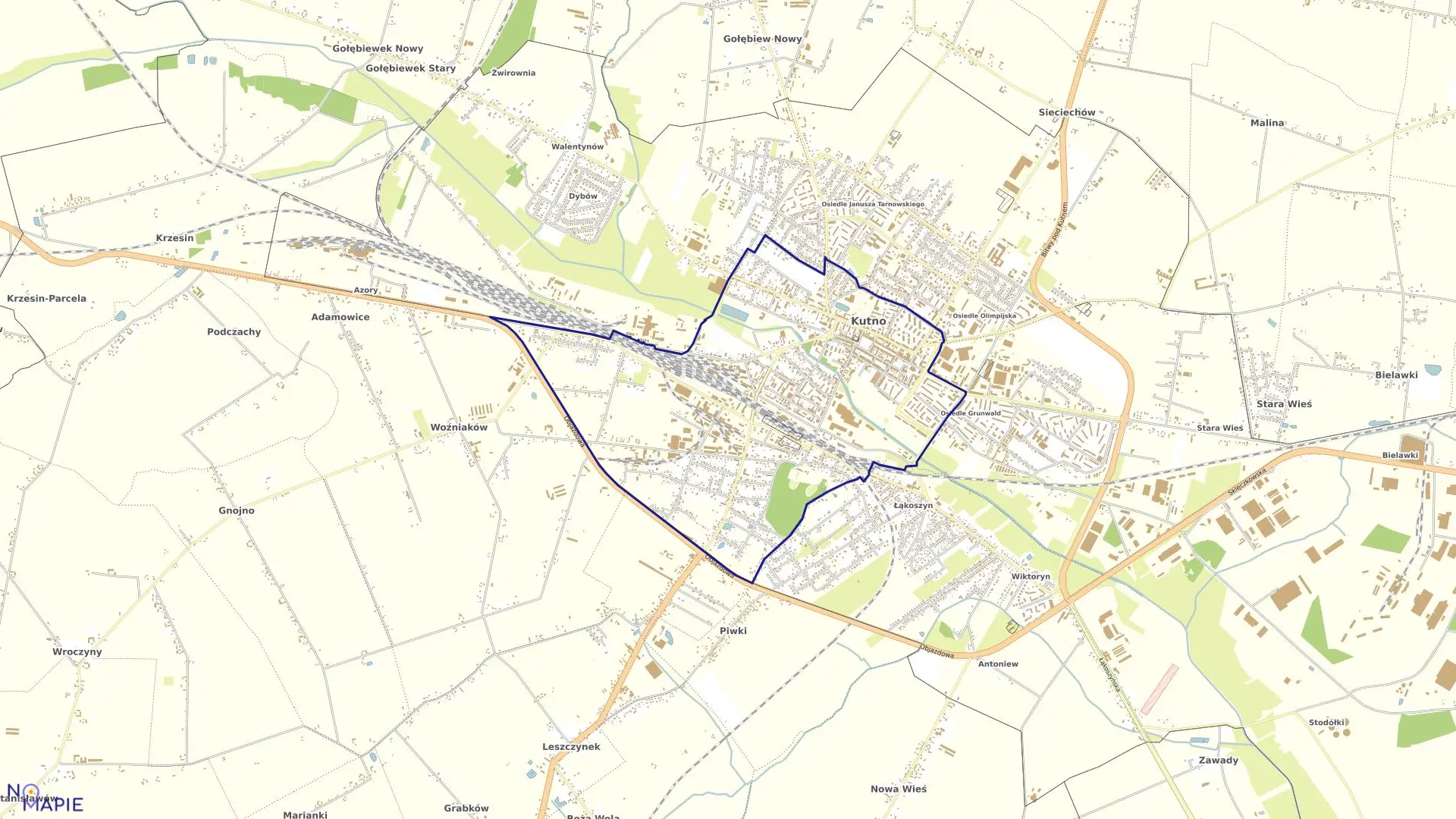 Mapa obrębu ŚRÓDMIEŚCIE w mieście Kutno